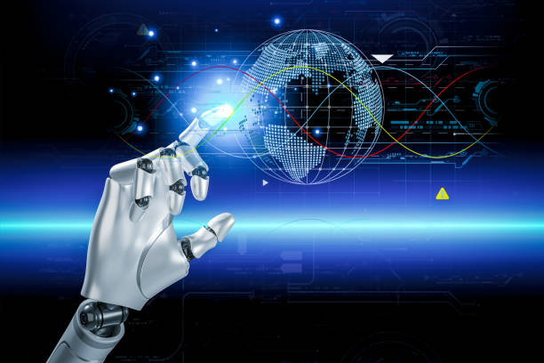 istock 3D rendering. Artificial intelligence,AI research of robot and cyborg development for future,digital smart world metaverse concept. 1467630431