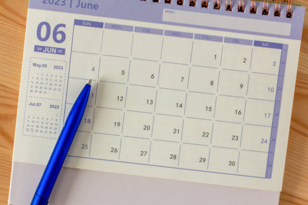 istock Desktop calendar for June 2023 on the desktop. 1467632227