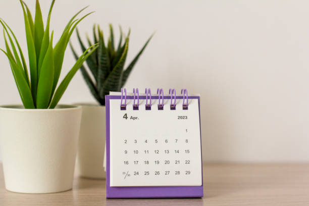 istock Calendar for April 2023.Desktop calendar for planning. 1467632251