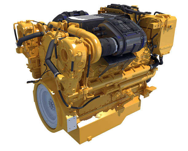 istock Marine Propulsion Engine for Ships, Yachts and Boats 3D rendering 1467634292