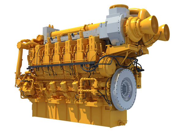 istock Marine Propulsion Engine for Ships, Yachts and Boats 3D rendering 1467635113