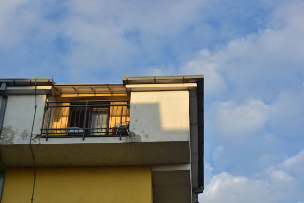 istock Brutalist styled buildings on a winter evening 1467635846