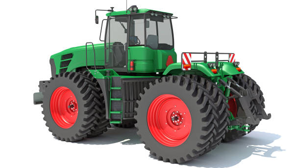 istock Wheeled Articulated Farm Tractor 3D rendering on white background 1467637345