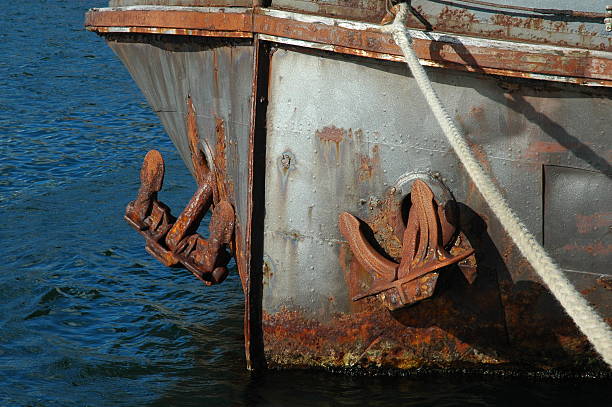 Rusty anchors stock photo