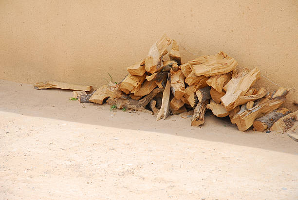 A pile of wood or firewood.