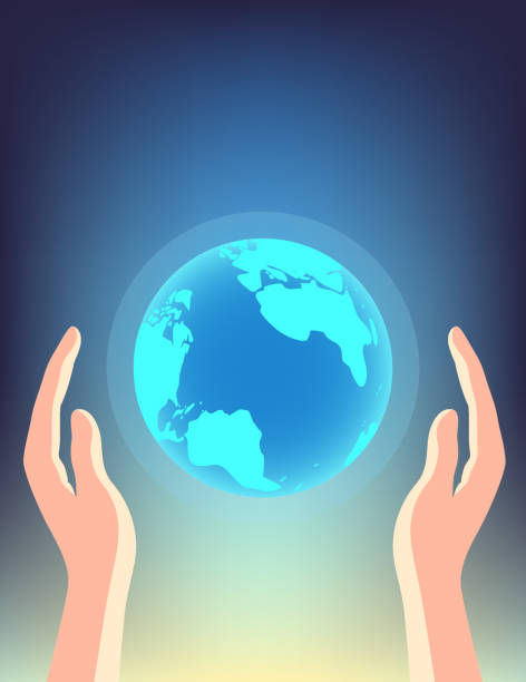istock Hands in space from the side of the sunlight protects the planet Earth. 1467640989