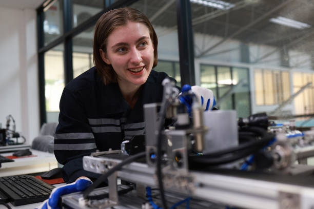 istock New Generation woman learning AI and robotic technology , Automation technology  education , Science and Technology class in university 1467642306