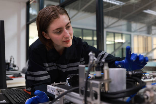 istock New Generation woman learning AI and robotic technology , Automation technology  education , Science and Technology class in university 1467642388