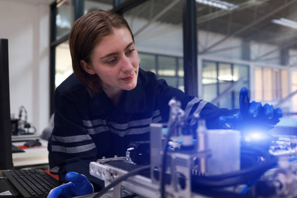 istock New Generation woman learning AI and robotic technology , Automation technology  education , Science and Technology class in university 1467642390