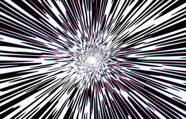 komiksowa eksplozja z efektem zoomu i techniką glitcha - lighting equipment fiber optic abstract backgrounds stock illustrations