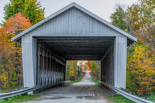 Some of the covered bridges of Ashtabula County, Ohio during peak fall season.