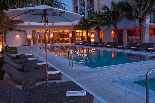 istock Beautiful Florida Beach Hotel at sunrise 146764776