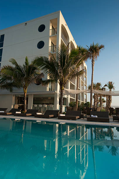 istock Beautiful Florida Beach Hotel at sunrise 146764807