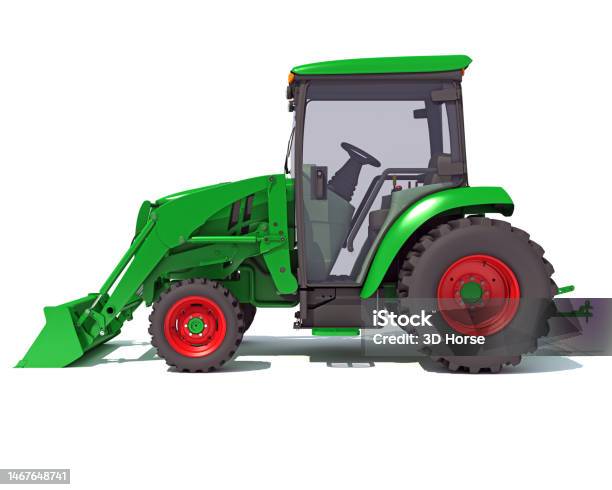 Mini Tractor Background Compact Utility Tractor 3d Rendering On White Background Stock Photo ...