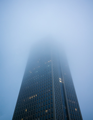 Low angle view at high-rise  buildings the financial district