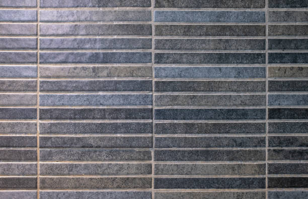 ダークグレー、黒、青のセラミックタイルのテクスチャー - tiled floor tile floor grout ストックフォトと画像