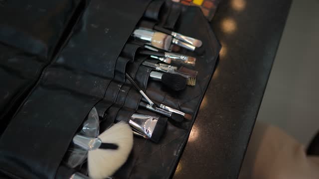 Collection of brushes to makeup