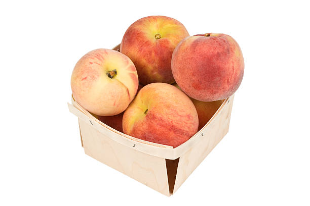 Box of Peaches stock photo