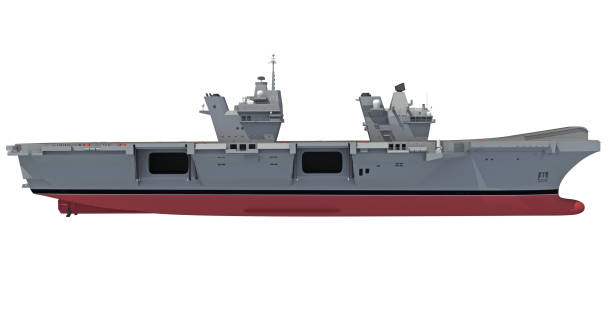 istock Aircraft Carrier military vessel 3D rendering on white background 1467654490