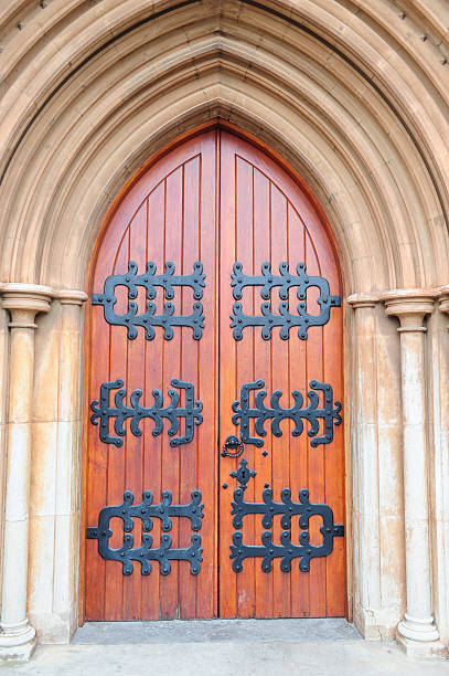 Church door stock photo