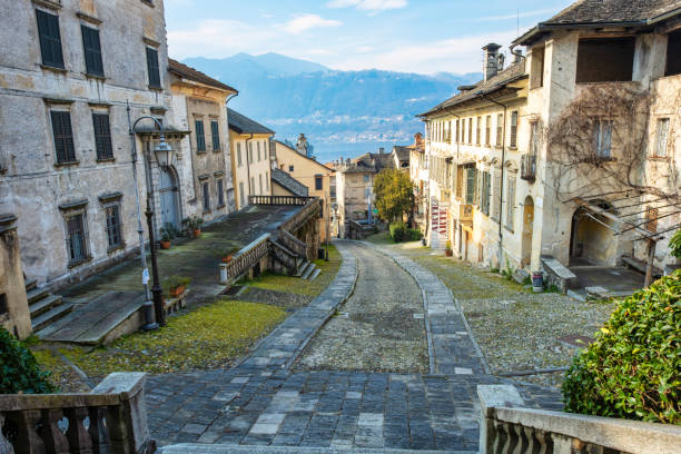 Orta street. Color image stock photo