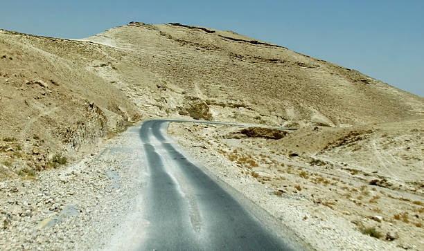 Old Road from Jericho to Jerusalem, Israel stock photo