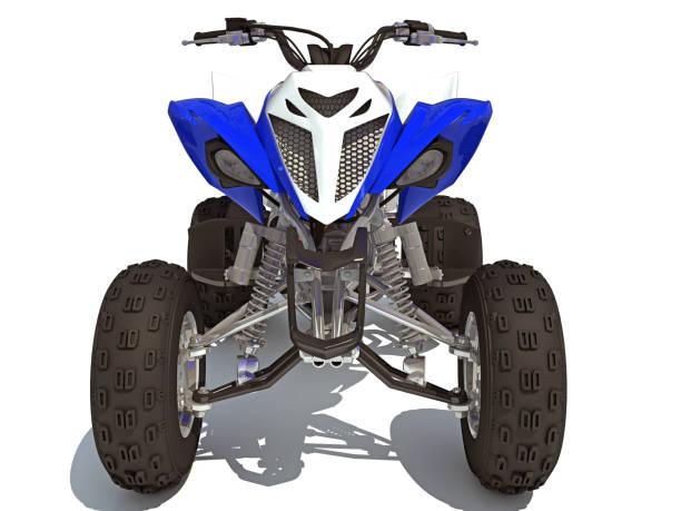 quad atv sport bike rendering 3d na białym tle - off road vehicle quadbike quad racing motocross zdjęcia i obrazy z banku zdjęć