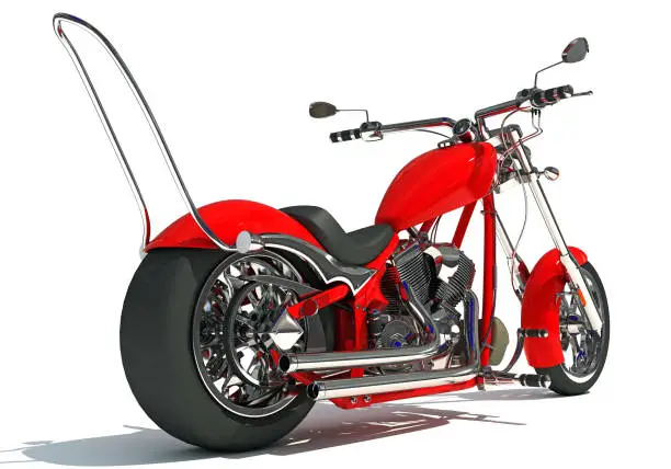 Sport Motorcycle 3D rendering on white background