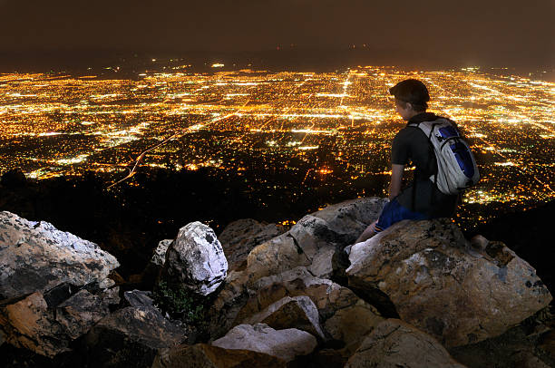 istock Young man overlooking Salt Lake City 146766398