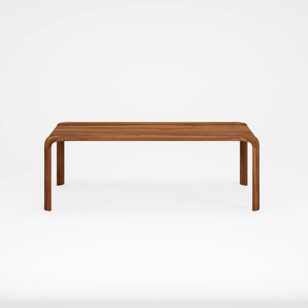 istock 3D rendering Wood Modern Bench Chair on White Background, Front 1467671553
