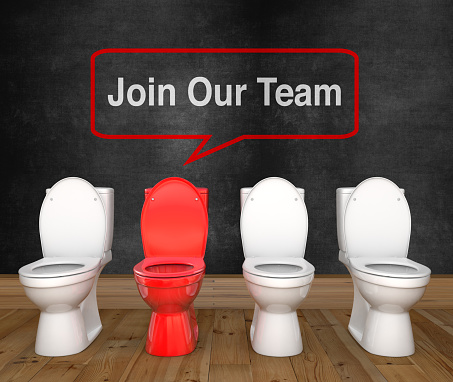 Join our team job recruitment Toilet Bowl blackboard