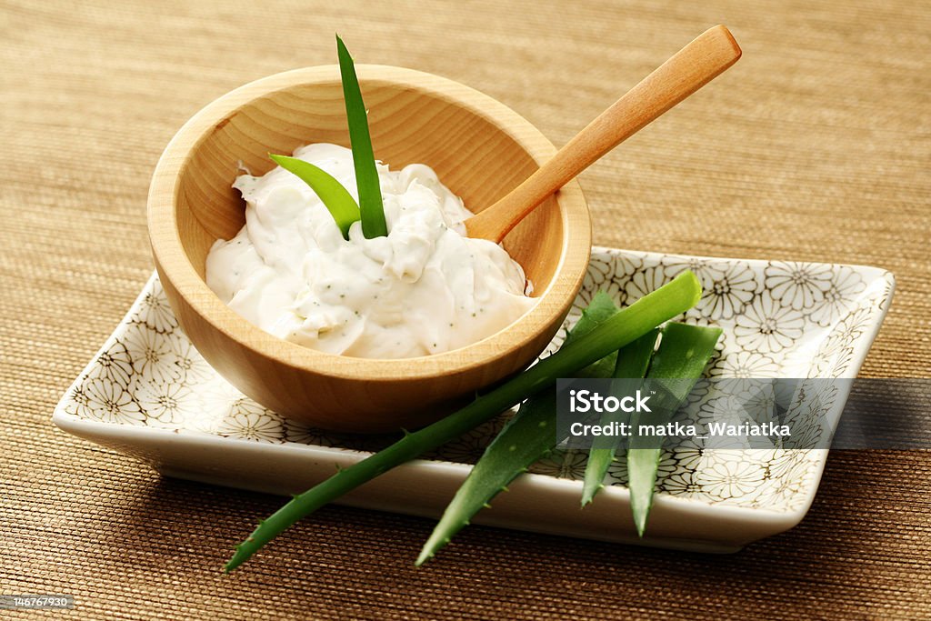 aloe Creme de rosto - Foto de stock de Babosa - Suculenta royalty-free