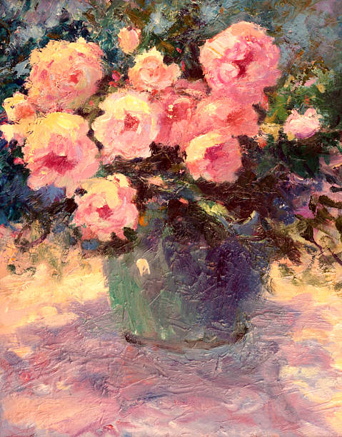 istock Bouquet of Pink Roses Oil Painting 146767982