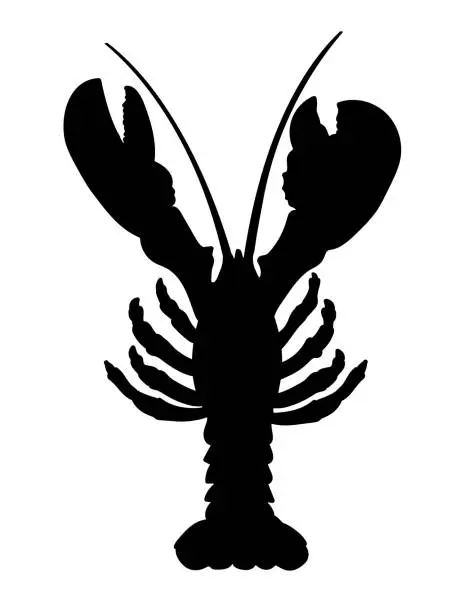 Vector illustration of Lobster Silhouette On A Transparent Background