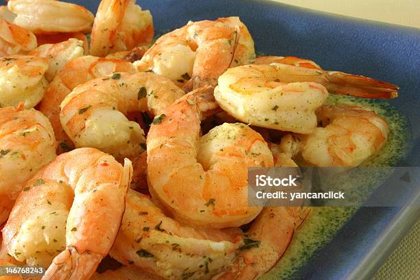 Shrimp Scampi Bake Stock Photo - Download Image Now - Blue, Cooked, Food