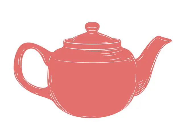 Vector illustration of Teapot Silhouette On A Transparent Background