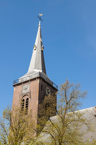 Church tower in the picturesque Dutch town of Abcoude.