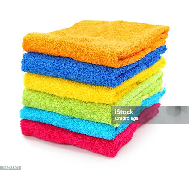 Colorful Towels Stock Photo - Download Image Now - Blue, Clean, Close-up