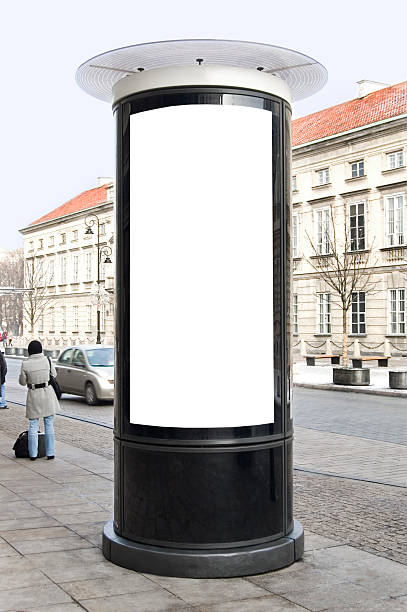 Advertising column Advertising column located in old town. advertising column stock pictures, royalty-free photos & images