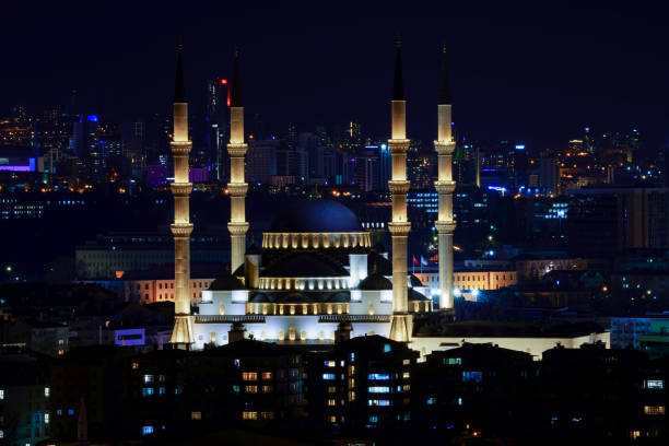 istock Ankara Kocatepe Mosque and Ankara night view with long exposure 1467685564