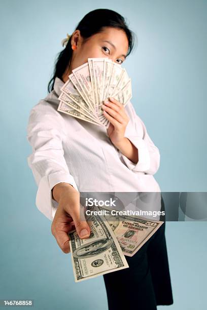 Woman With Money Stock Photo - Download Image Now - Abundance, Adult, Adults Only