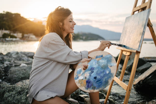 istock Painting by the sea 1467689009