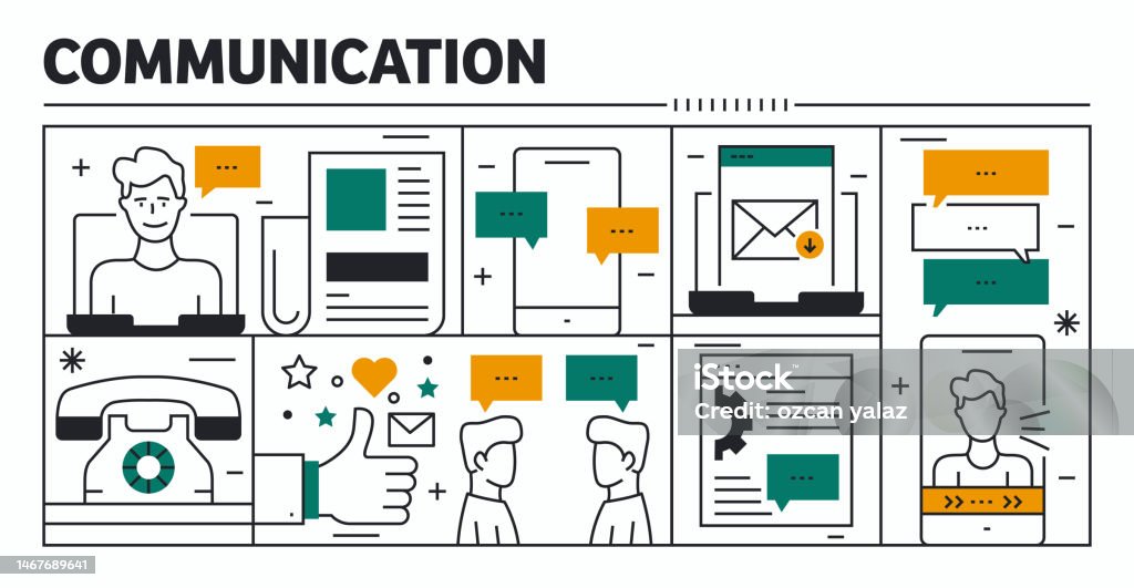 Communication Design Simple Communication Vector Design The Design Is Editable And The Color Can Be ...