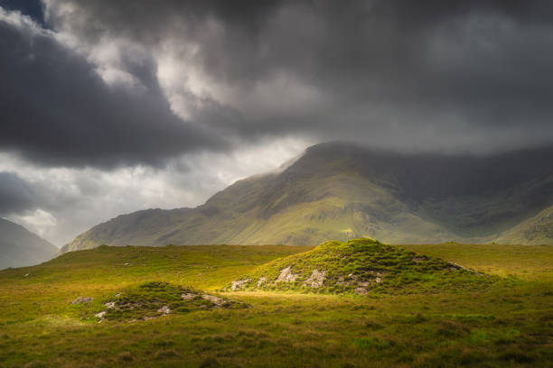 istock Doolough Valley, Glenummera and Glencullin mountain ranges illuminated by sunlight, Ireland 1467690877