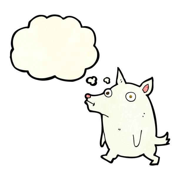 istock cartoon funny little dog with thought bubble 1467693874