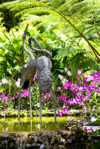 istock Crane Sculpture in Orchid Garden 146769498