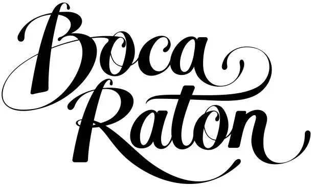 Vector illustration of Boca Raton - custom calligraphy text