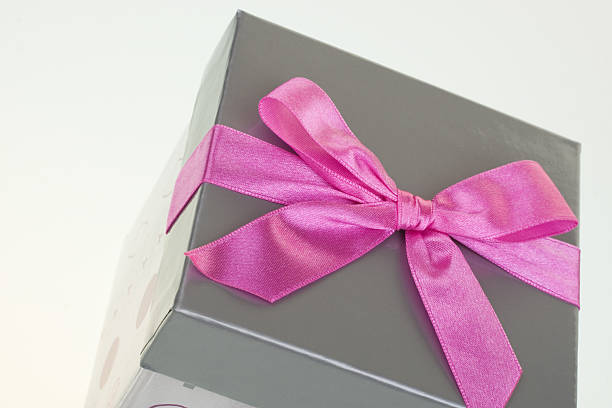 Gray gift box stock photo