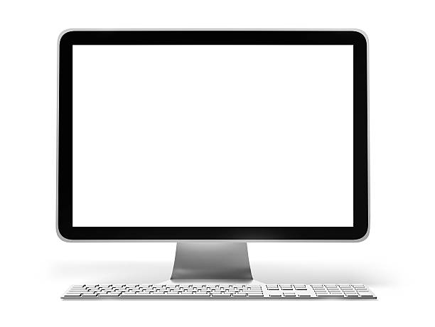 istock Computer monitor and keyboard against white background 146770218