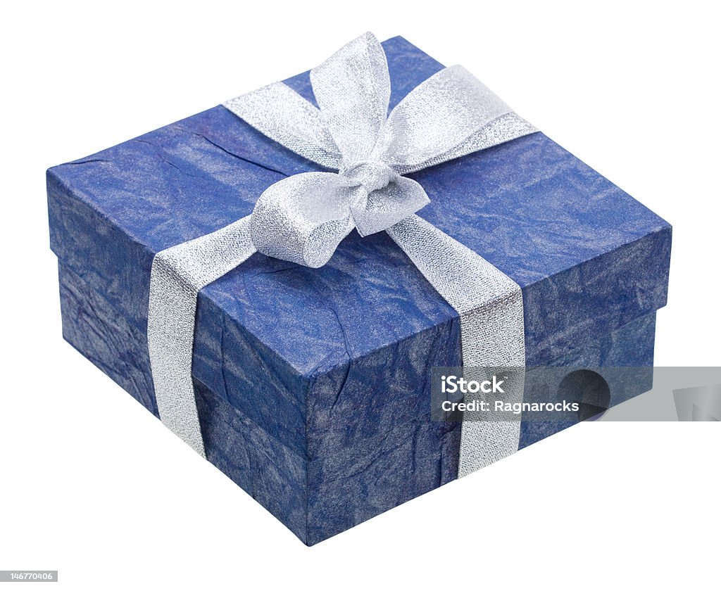 Schöne Blau Geschenk, isoliert auf weiss - Lizenzfrei Band Stock-Foto
